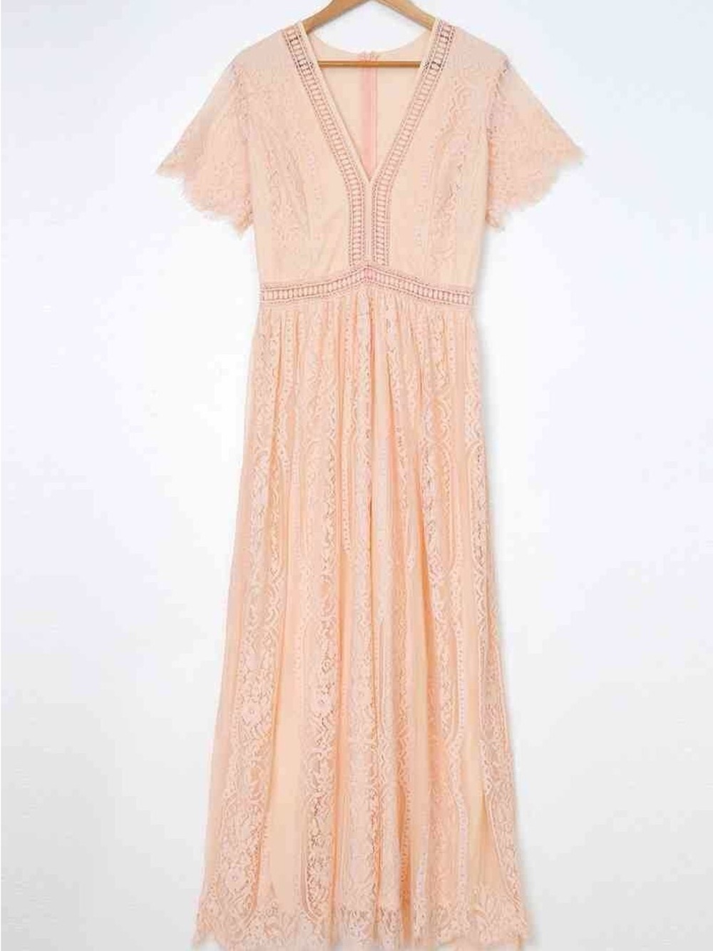 Short Sleeve Lace Party Evening Formal Cocktail Long Maxi Dress